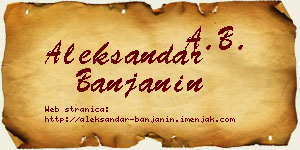 Aleksandar Banjanin vizit kartica